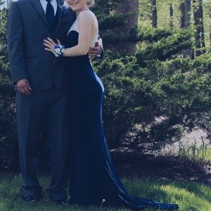 Dark blue jovani prom dress